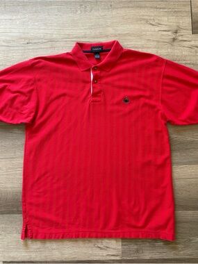 GANT Men's Vintage Red Polo Shirt Short Sleeve Size L Crest Logo Preppy